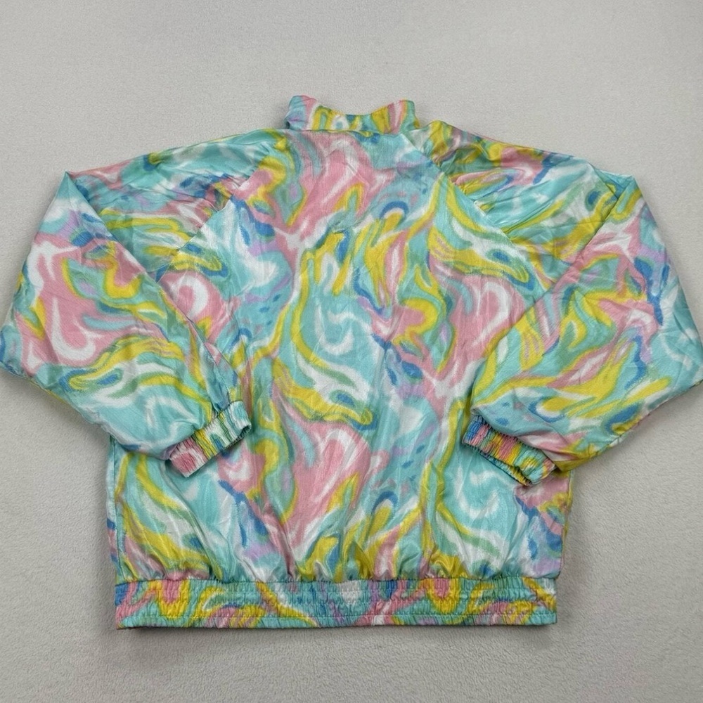 Vintage Pastel Psychedelic Windbreaker 90s Y2K Swirl Jacket Medium unisex Bocoo - Picture 5 of 15